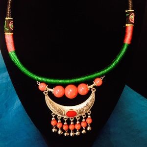 Ethnic stylish handmade colored necklace