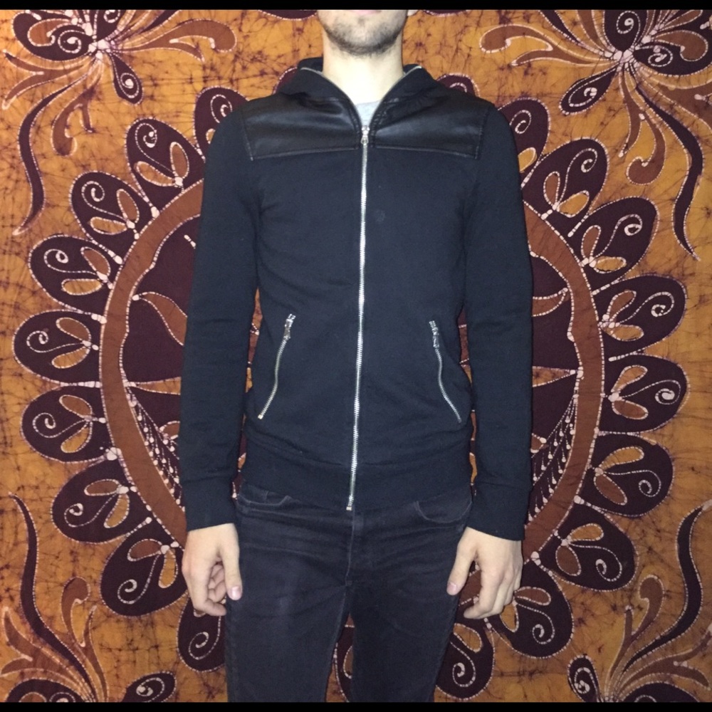 Shoulder Pad Zip Hoodie