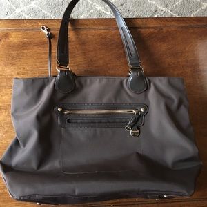 Tumi brown nylon weekender / duffle / baby bag