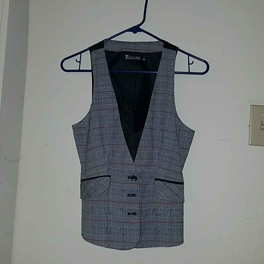 Plaid dress vest