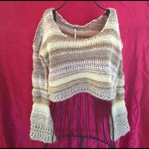 Free People Crochet Crop Sweater