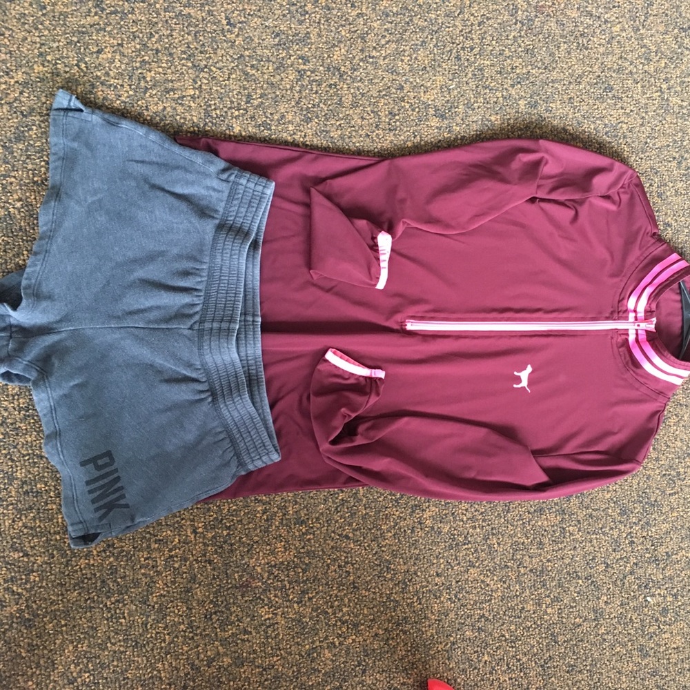 PINK beach shorts and a PINK ultimate half zip