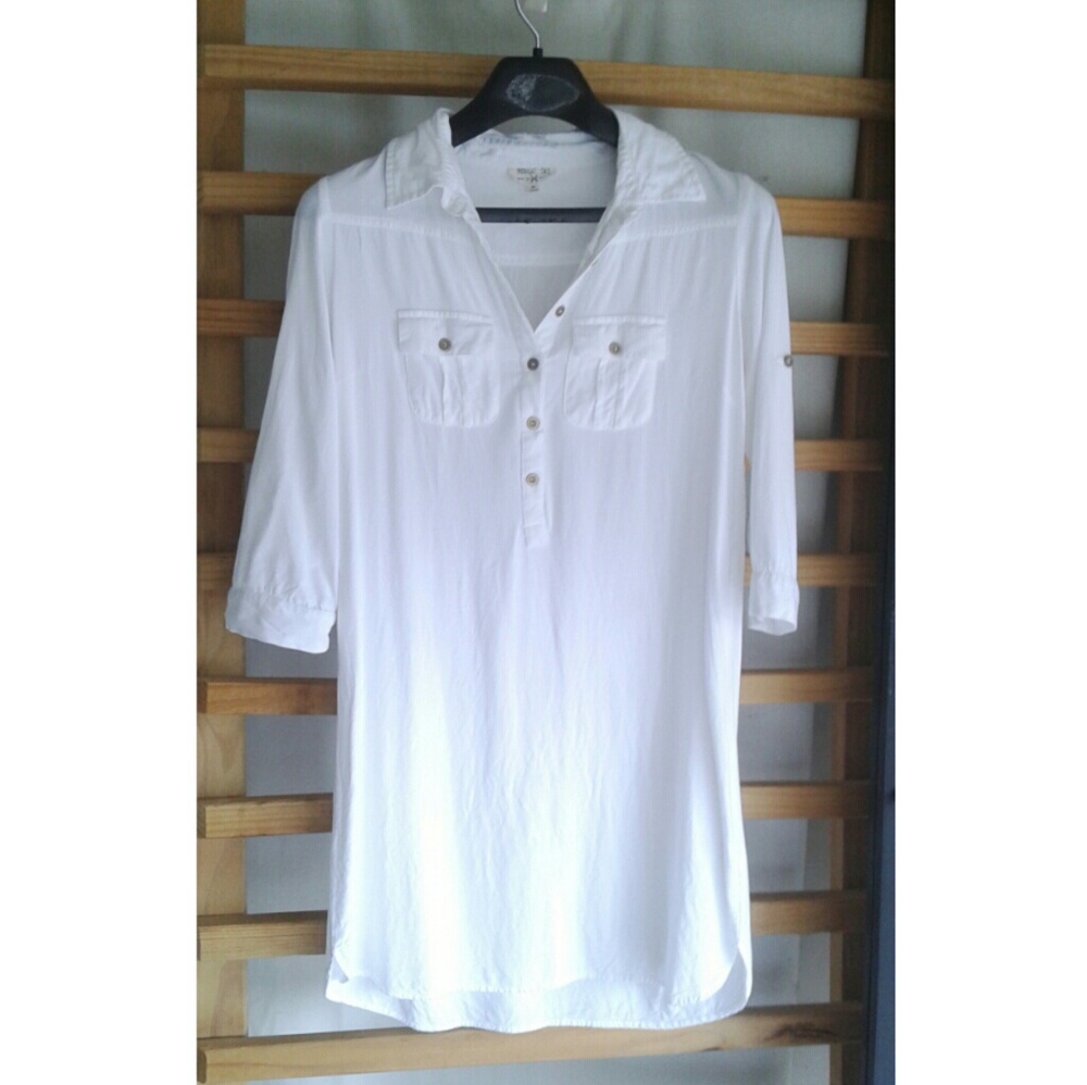White Button Down Shirt Dress, Size Medium