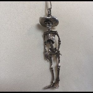 925 Skeleton Cowboy charm and chain NWOT