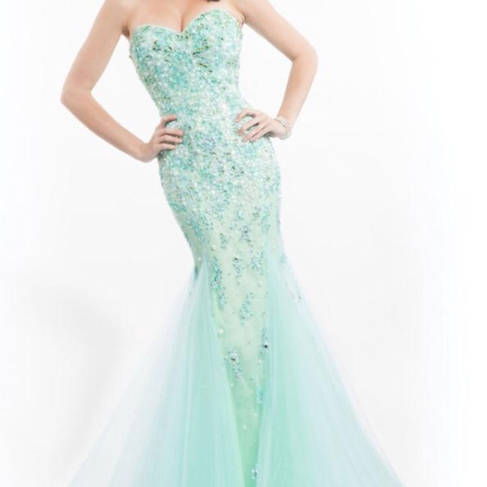 Aqua/real mermaid prom dress