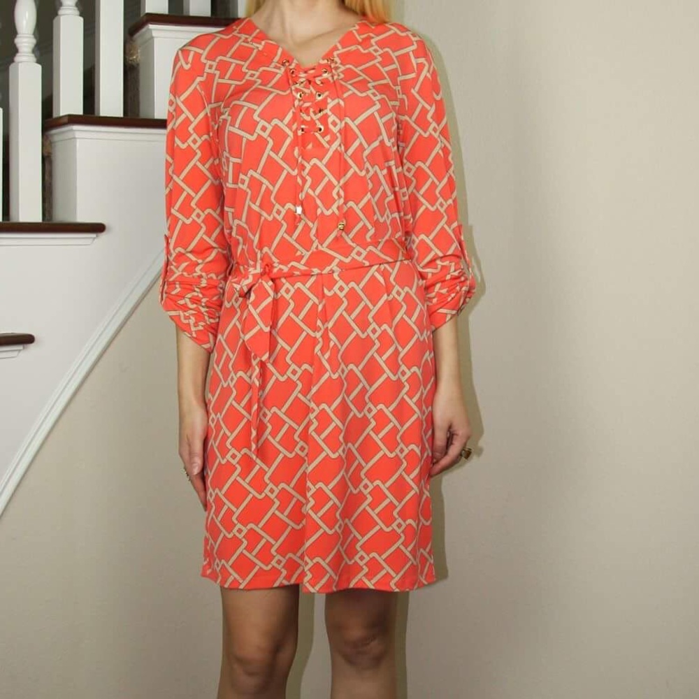 Michael Kors Print Chain Tie Dress