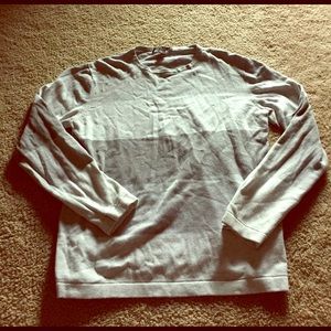 Grey and white long sleeve shirt