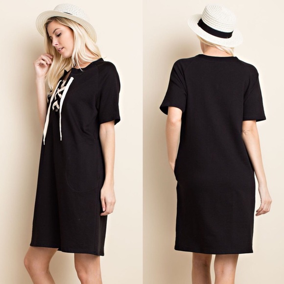 🆕JACLYN lace up dress - BLACK - Picture 2 of 3