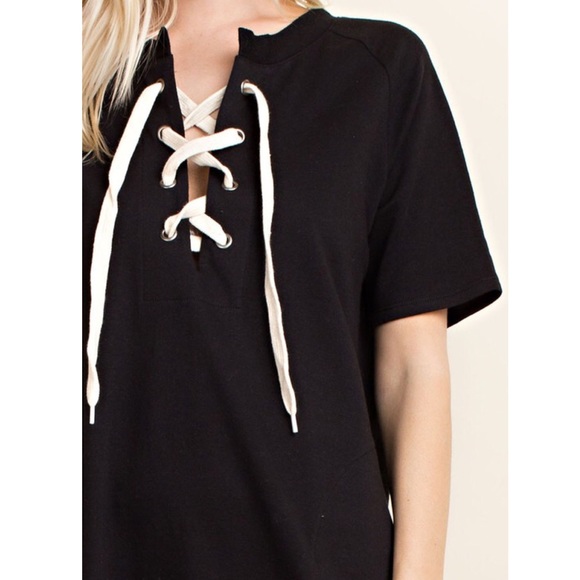 🆕JACLYN lace up dress - BLACK - Picture 3 of 3