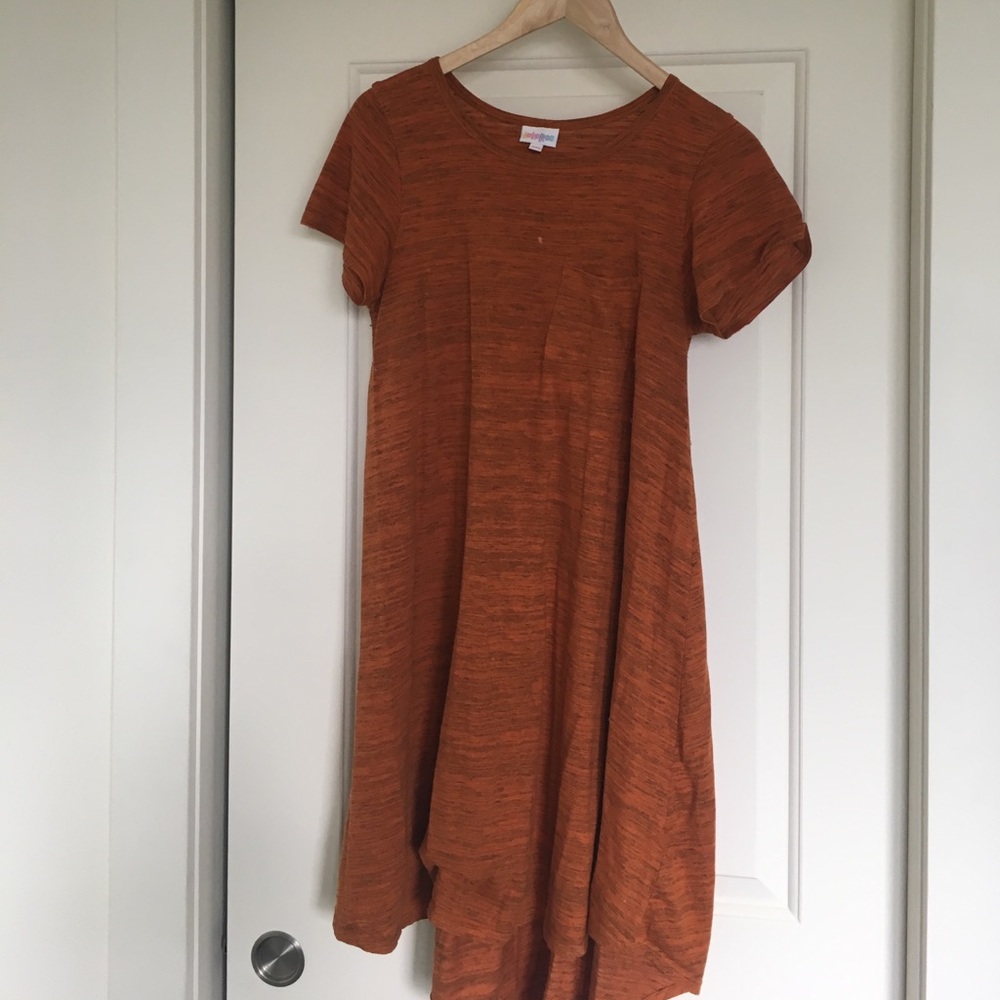 Burnt orange, Lula Roe high-low dress with pocket