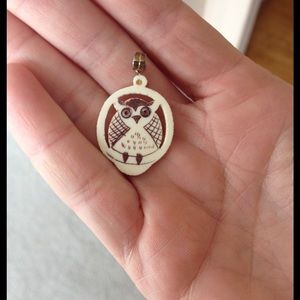 Etched owl pendant