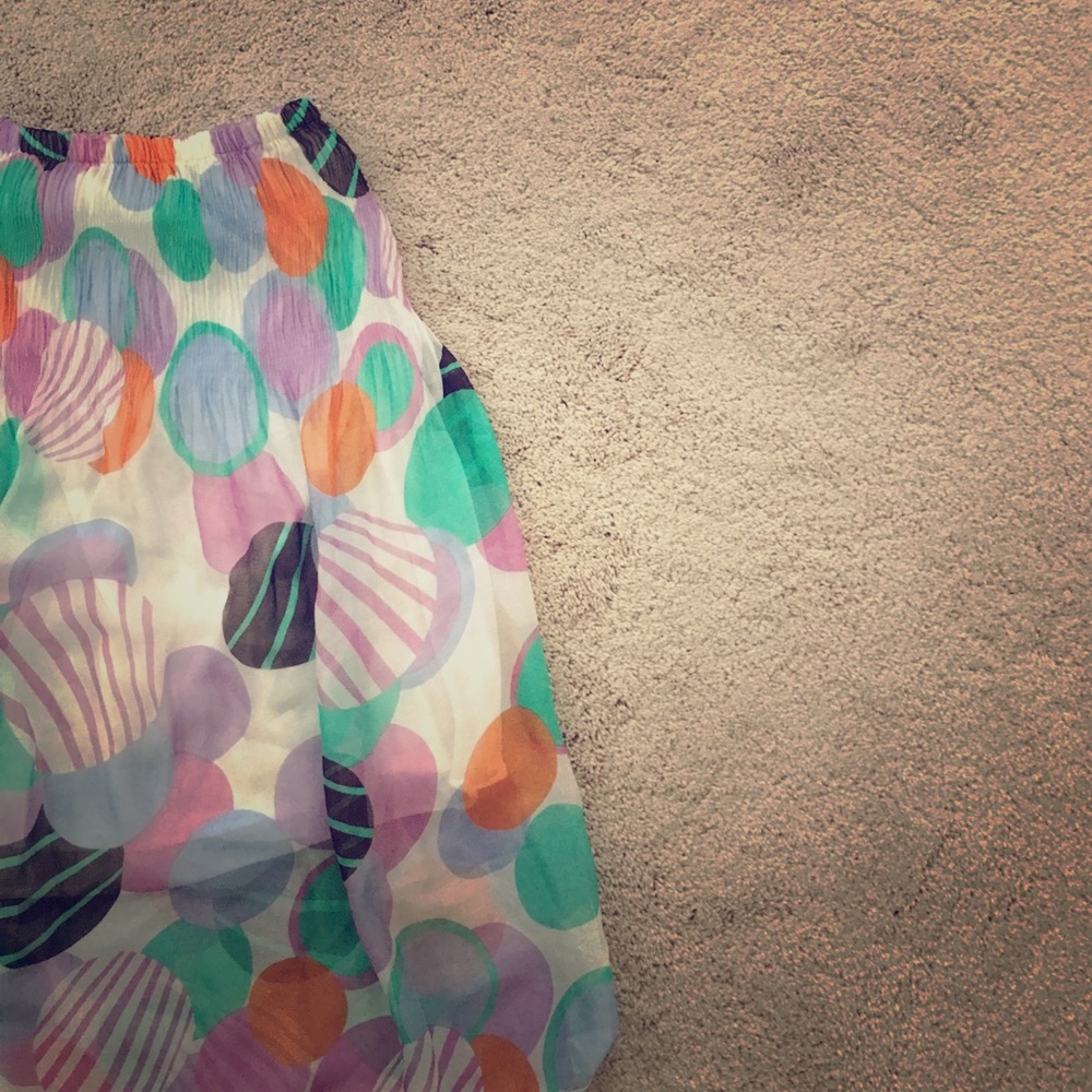 Circular multi colored chiffon skirt.