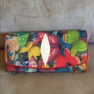 Hand made wallet stingray leather