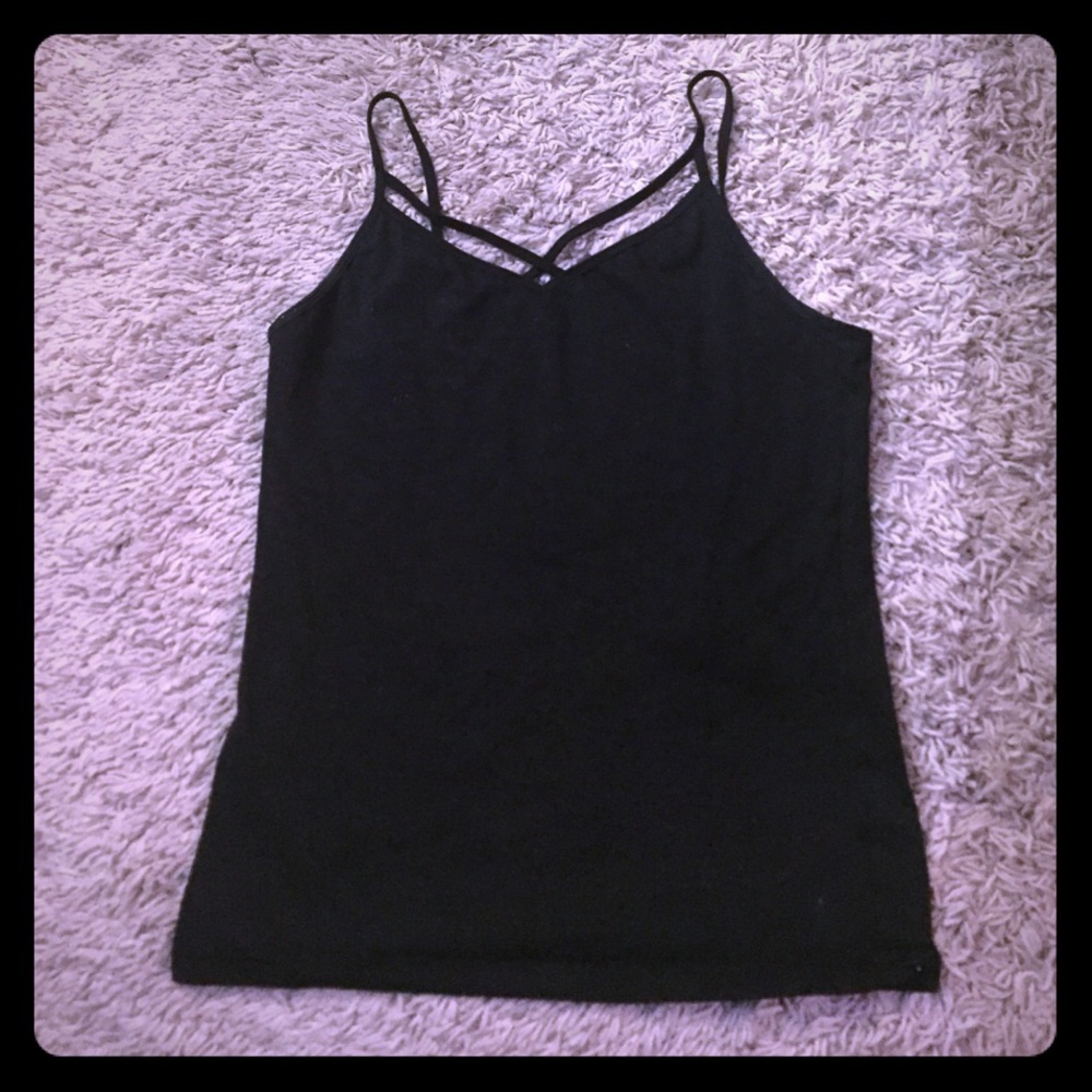 Black strappy cami