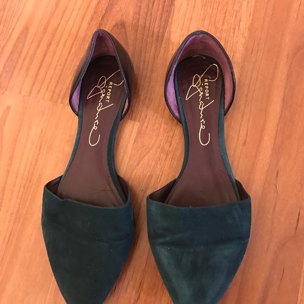 Green Suede Flats