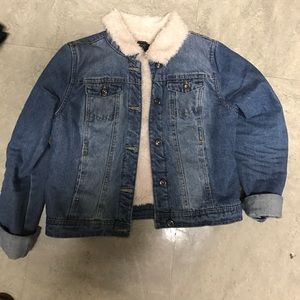 Faux Sherpa denim jean jacket