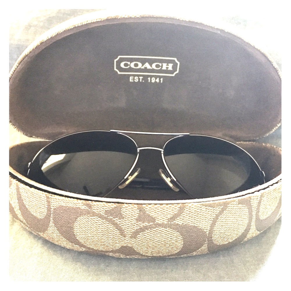 Purple Coach Aviator Sunglasses with case