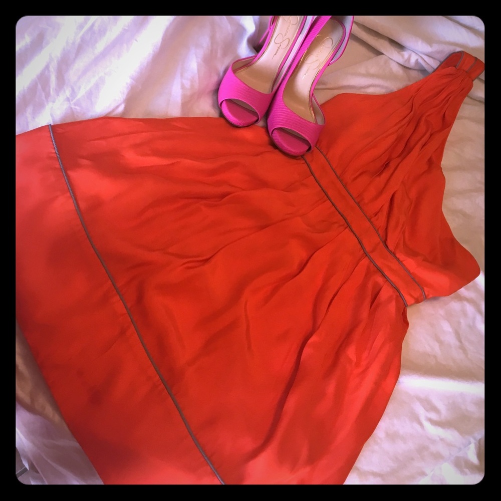 Eye catching orange dress