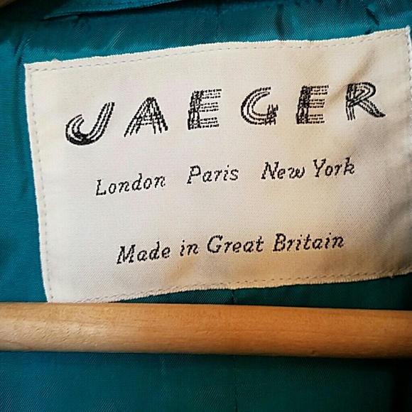 Jaeger Designer Vintage Teal Wool Blazer - Picture 3 of 6