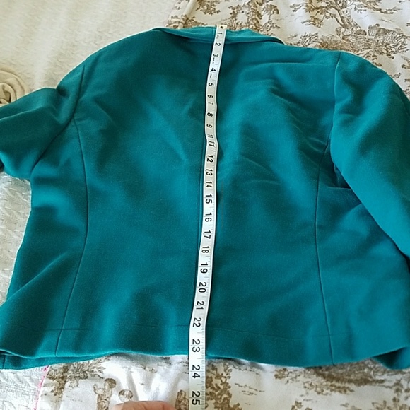 Jaeger Designer Vintage Teal Wool Blazer - Picture 6 of 6