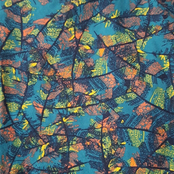 Teal Feather Print LuLaRoe TC Leggings - Picture 2 of 4