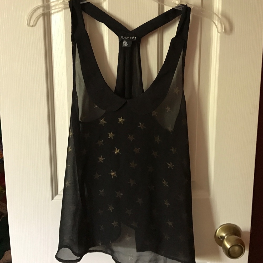 MOVING SALE! F 21 small racerback star print tank