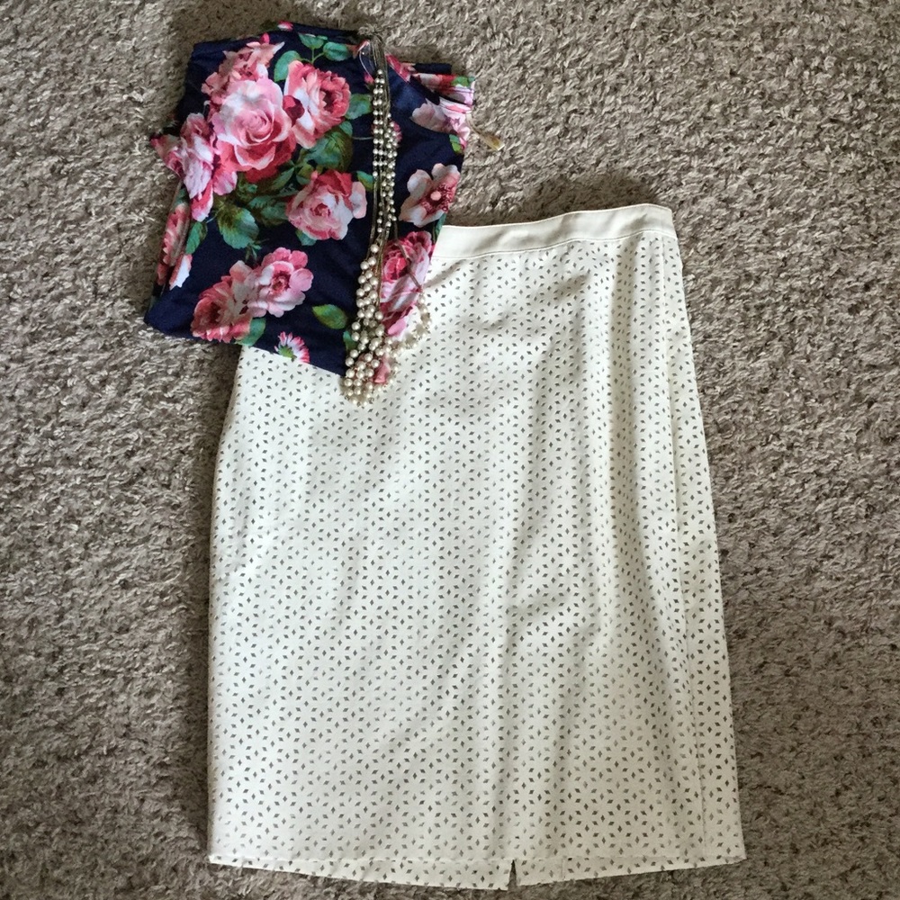 Ann Taylor faux leather pencil skirt