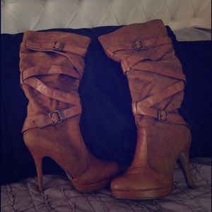 Bamboo high heel boots