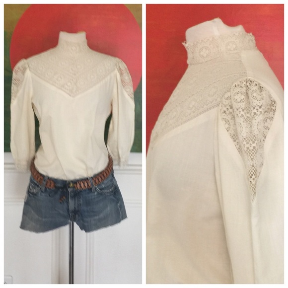 Vintage Tops - Awesome VINTAGE crochet Boho festival Blouse top Vintage Tops - Awesome VINTAGE crochet Boho festival Blouse top