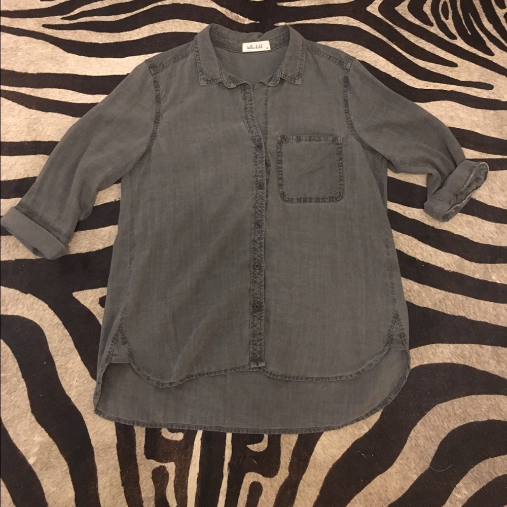 Grey Bella Dahl 100% tencel button up/button down