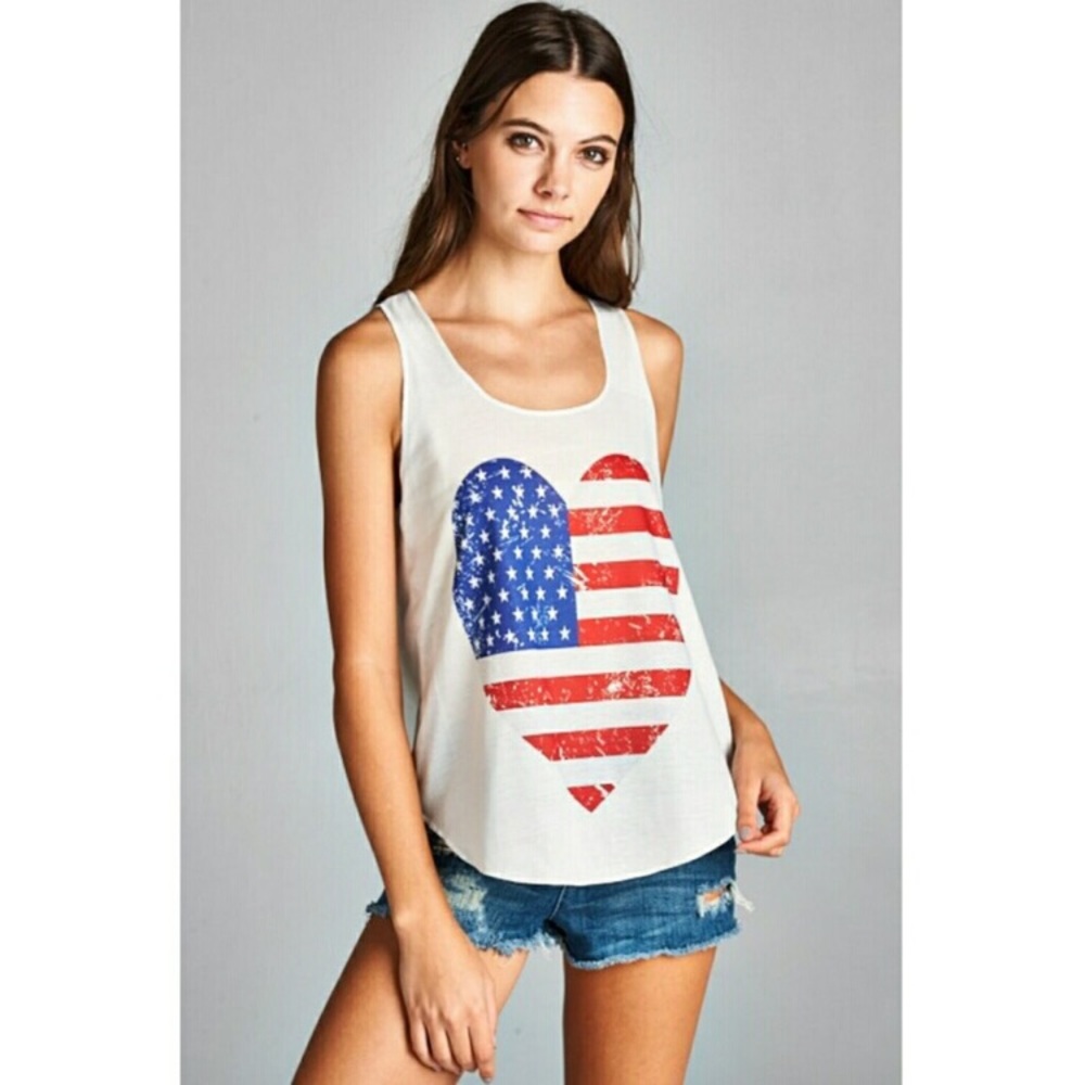 USA 4th of July American Tank Top ❤️