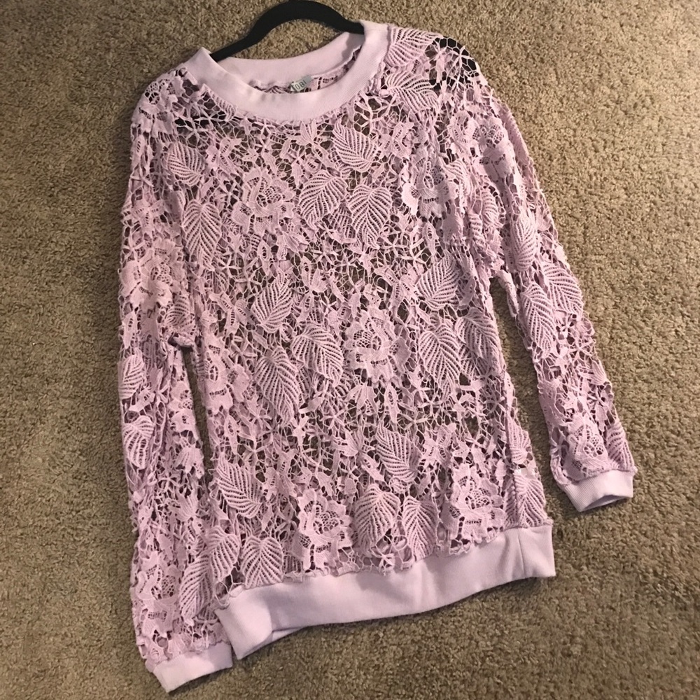 Purple cut out shirt