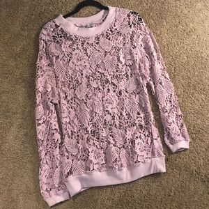 Purple cut out shirt