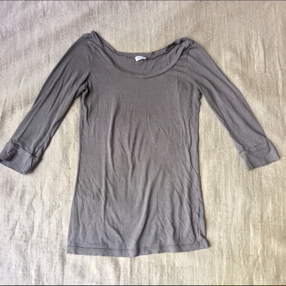 Splendid 3/4 Gray Sleeve Tee (XS)(EUC)
