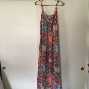 Colorful floor length maxi dress