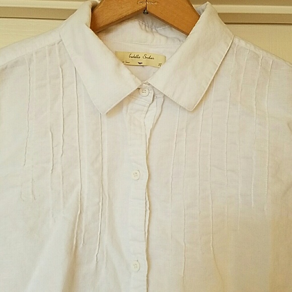 Anthropologie Isabella Sinclair White Linen Shirt - Picture 2 of 3