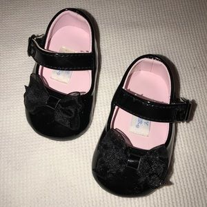 Baby Deer Black Patent Skimmers