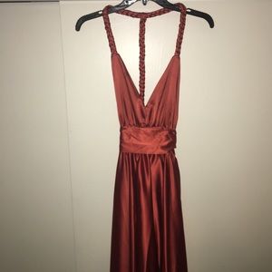 Braided strap semi formal dress