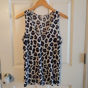 Blue animal print tank