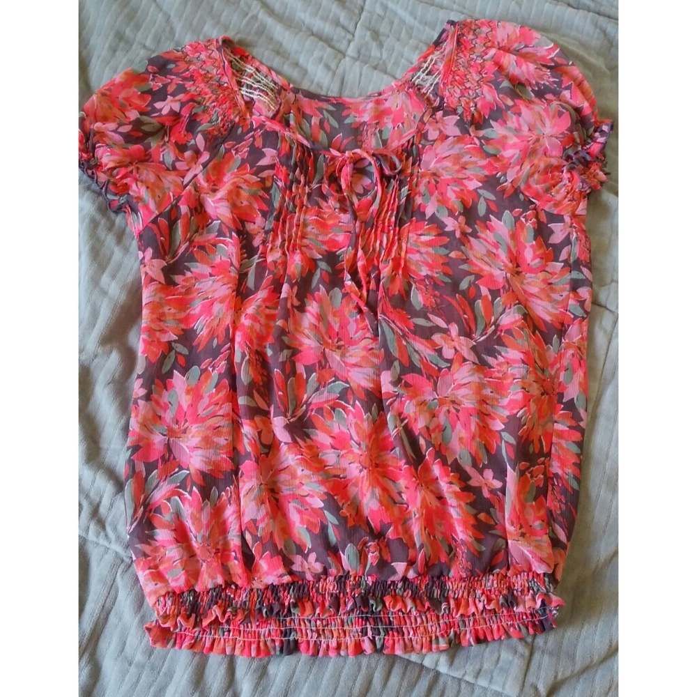 Coral Floral Top *BUNDLE ONLY*