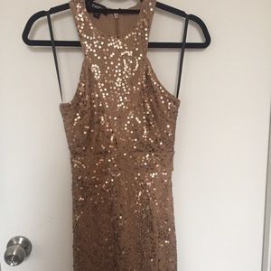 Bebe Gold Sequined Dress