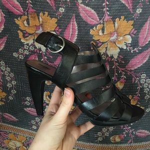Black cage heels NWOT