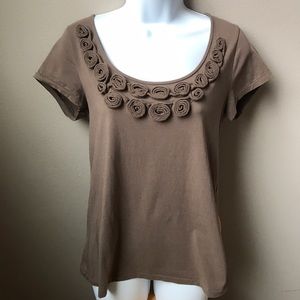 Banana Republic Brown Rosette T shirt
