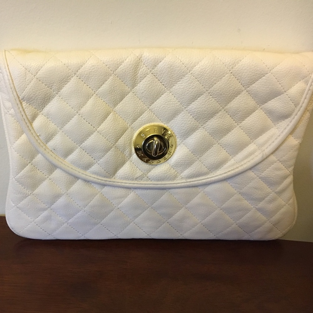Steve Madden ivory leather clutch!