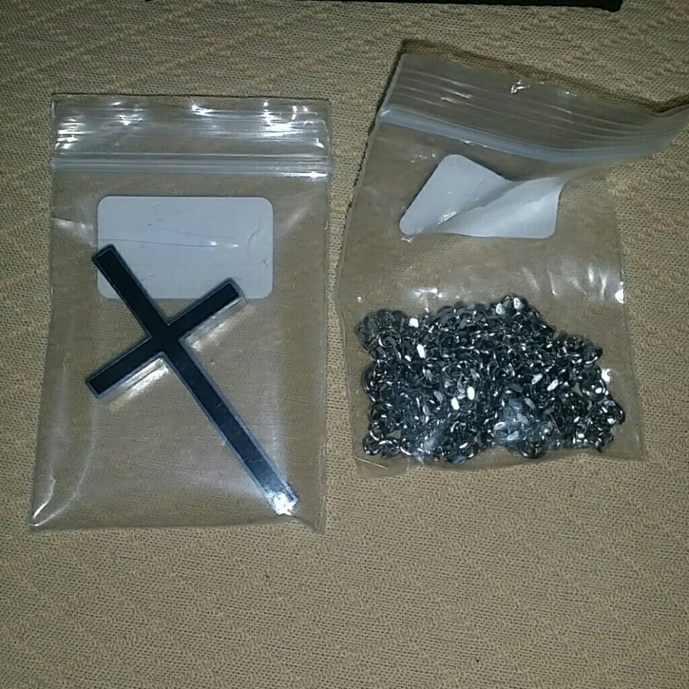 Black and silver cross necklace