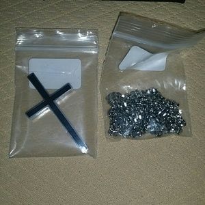 Black and silver cross necklace