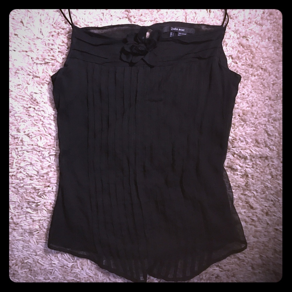 Zara spaghetti strap sheer camisole. Size L fits M