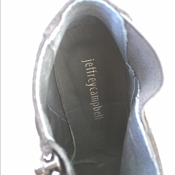 Black Suede Jeffrey Campbell Heeled Boots - Picture 4 of 4