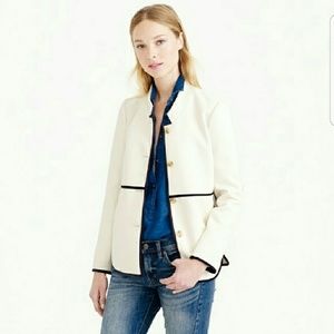 J. Crew Twill Tipped Cream Jacket