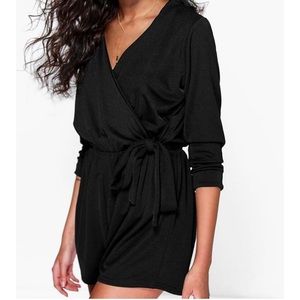 Black V-Neck Romper
